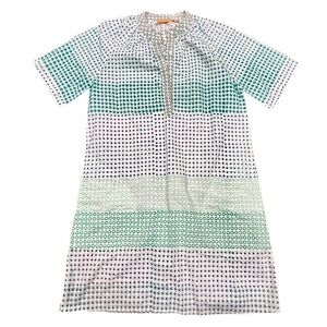 Oliphant Floral and Polka Dot Dress - Green and Blue